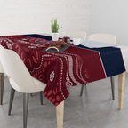 Custom Australia QLD Reds Tablecloth Queensland Aboriginal Art