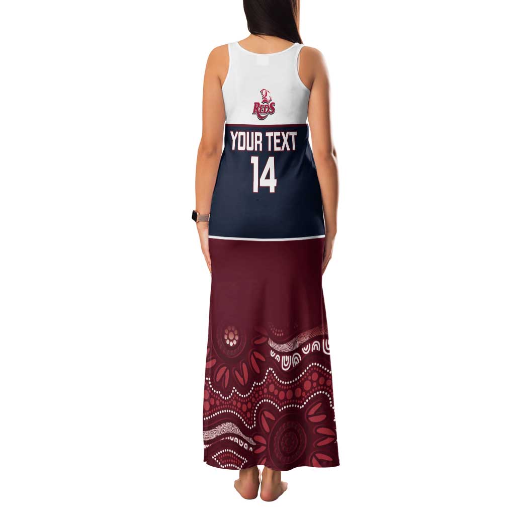 Custom Australia QLD Reds Tank Maxi Dress Queensland Aboriginal Art