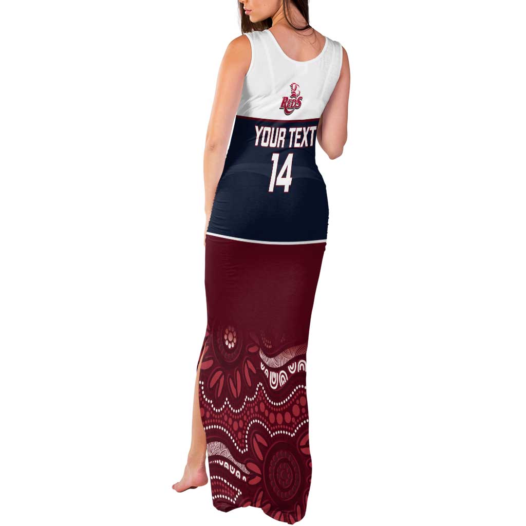 Custom Australia QLD Reds Tank Maxi Dress Queensland Aboriginal Art