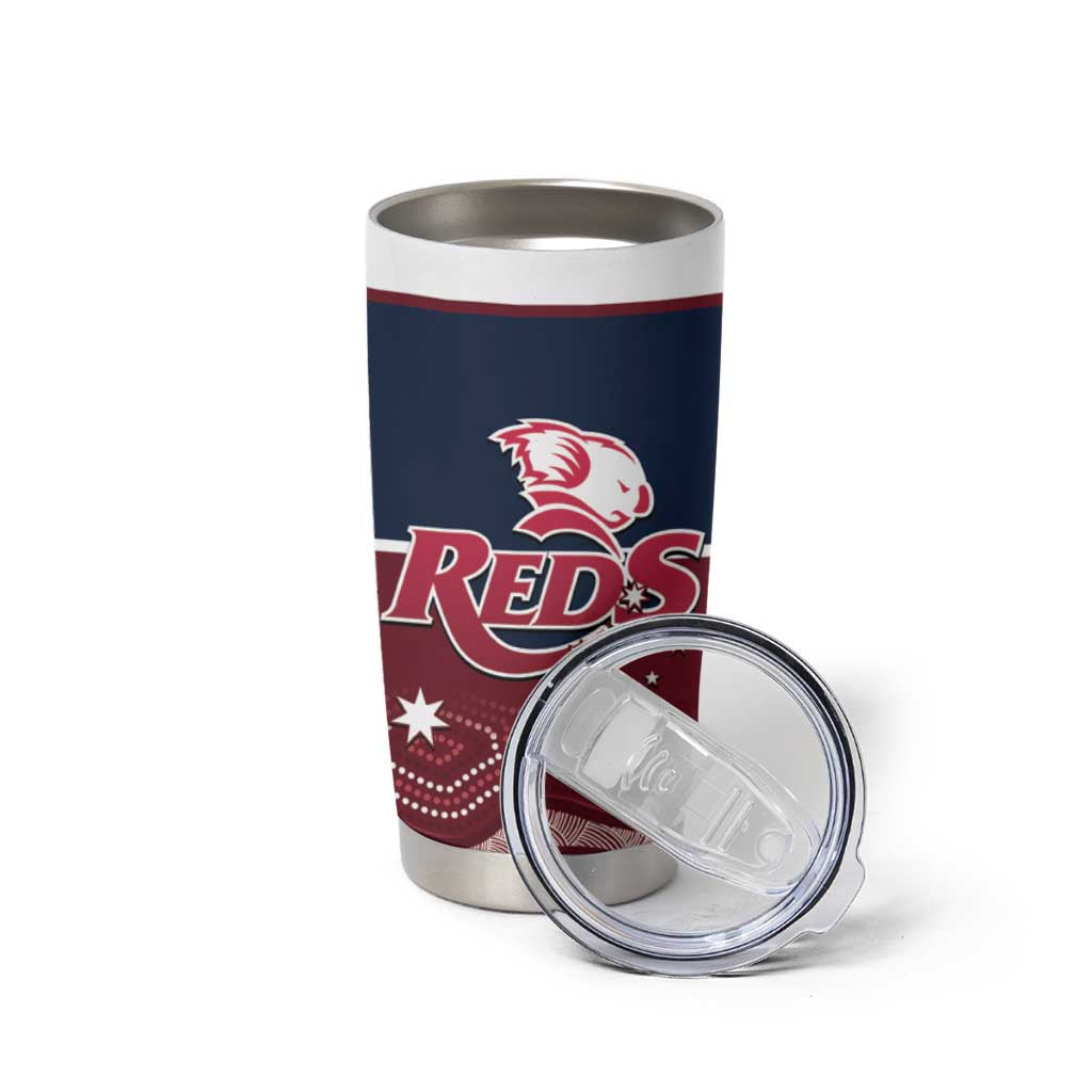 Custom Australia QLD Reds Tumbler Cup Queensland Aboriginal Art