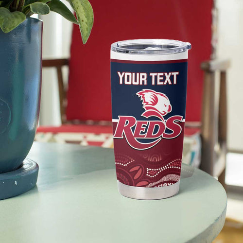 Custom Australia QLD Reds Tumbler Cup Queensland Aboriginal Art
