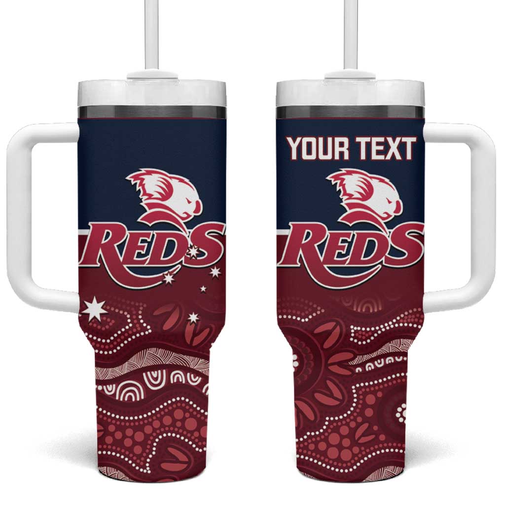 Custom Australia QLD Reds Tumbler With Handle Queensland Aboriginal Art