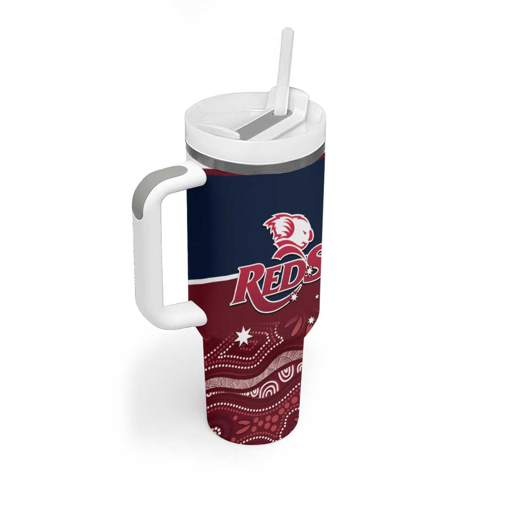 Custom Australia QLD Reds Tumbler With Handle Queensland Aboriginal Art
