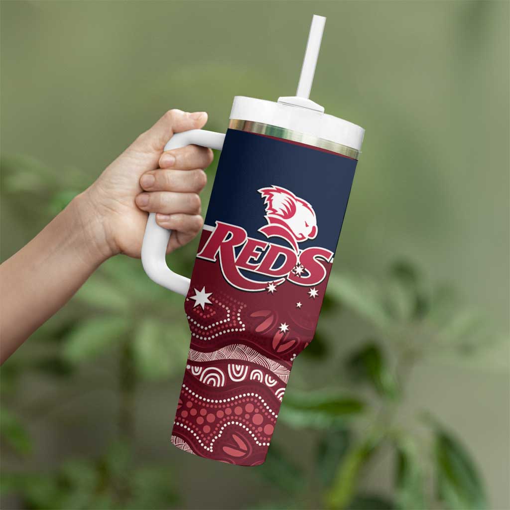 Custom Australia QLD Reds Tumbler With Handle Queensland Aboriginal Art