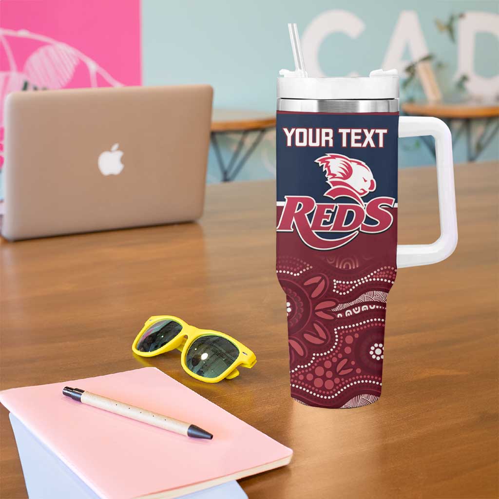 Custom Australia QLD Reds Tumbler With Handle Queensland Aboriginal Art