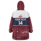 Custom Australia QLD Reds Wearable Blanket Hoodie Queensland Aboriginal Art