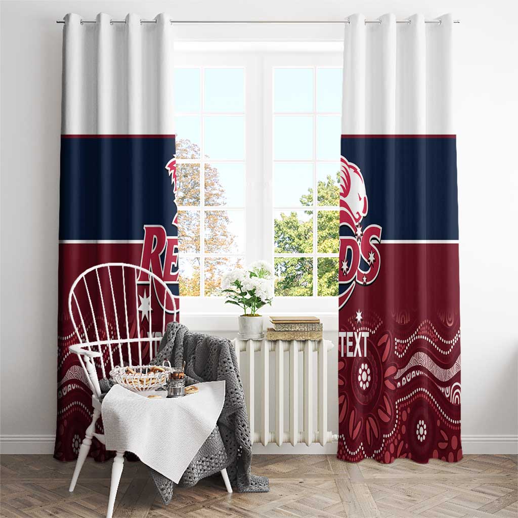 Custom Australia QLD Reds Window Curtain Queensland Aboriginal Art