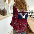 Custom Australia QLD Reds Women Casual Shirt Queensland Aboriginal Art