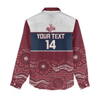 Custom Australia QLD Reds Women Casual Shirt Queensland Aboriginal Art