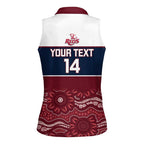 Custom Australia QLD Reds Women Sleeveless Polo Shirt Queensland Aboriginal Art