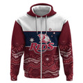 Custom Australia QLD Reds Zip Hoodie Queensland Aboriginal Art