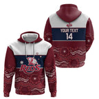 Custom Australia QLD Reds Zip Hoodie Queensland Aboriginal Art
