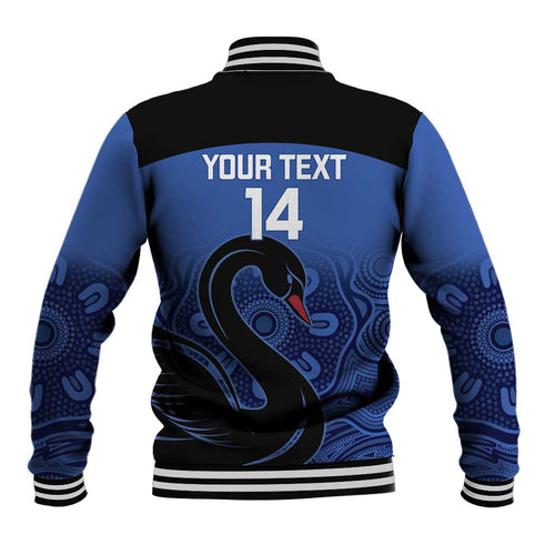 Custom Australia Western Force Baseball Jacket Black Swan Aboriginal Blue Version