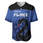 Custom Australia Western Force Baseball Jersey Black Swan Aboriginal Blue Version