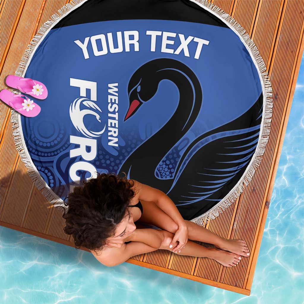 Custom Australia Western Force Beach Blanket Black Swan Aboriginal Blue Version