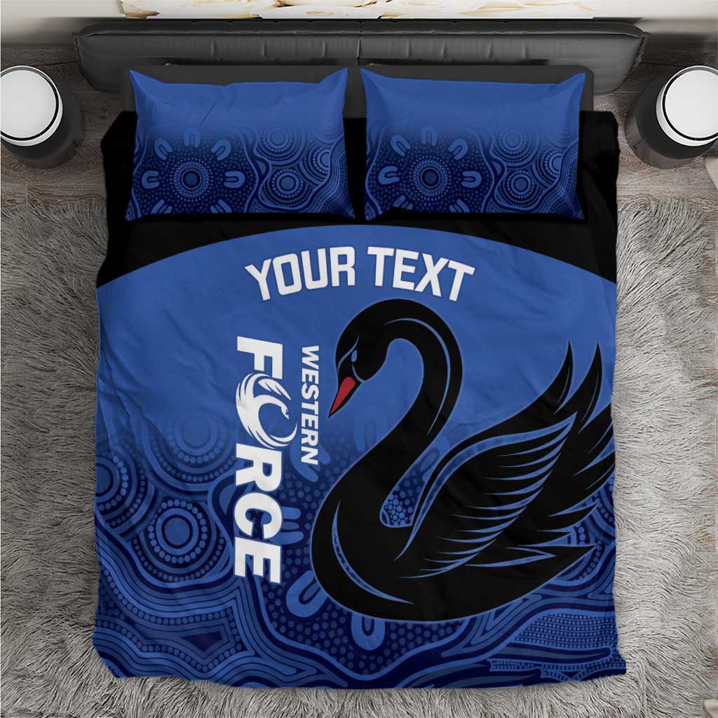 Custom Australia Western Force Bedding Set Black Swan Aboriginal Blue Version