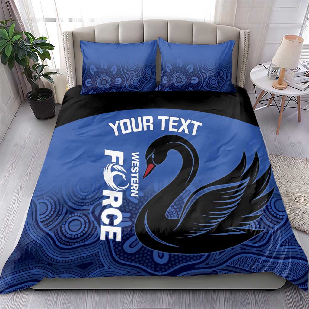 Custom Australia Western Force Bedding Set Black Swan Aboriginal Blue Version