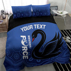 Custom Australia Western Force Bedding Set Black Swan Aboriginal Blue Version