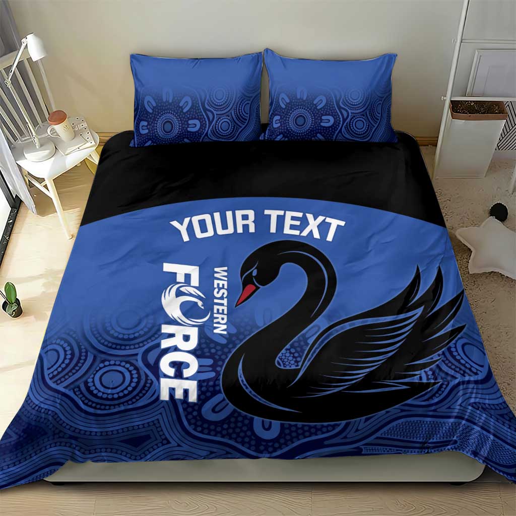 Custom Australia Western Force Bedding Set Black Swan Aboriginal Blue Version