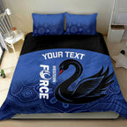 Custom Australia Western Force Bedding Set Black Swan Aboriginal Blue Version