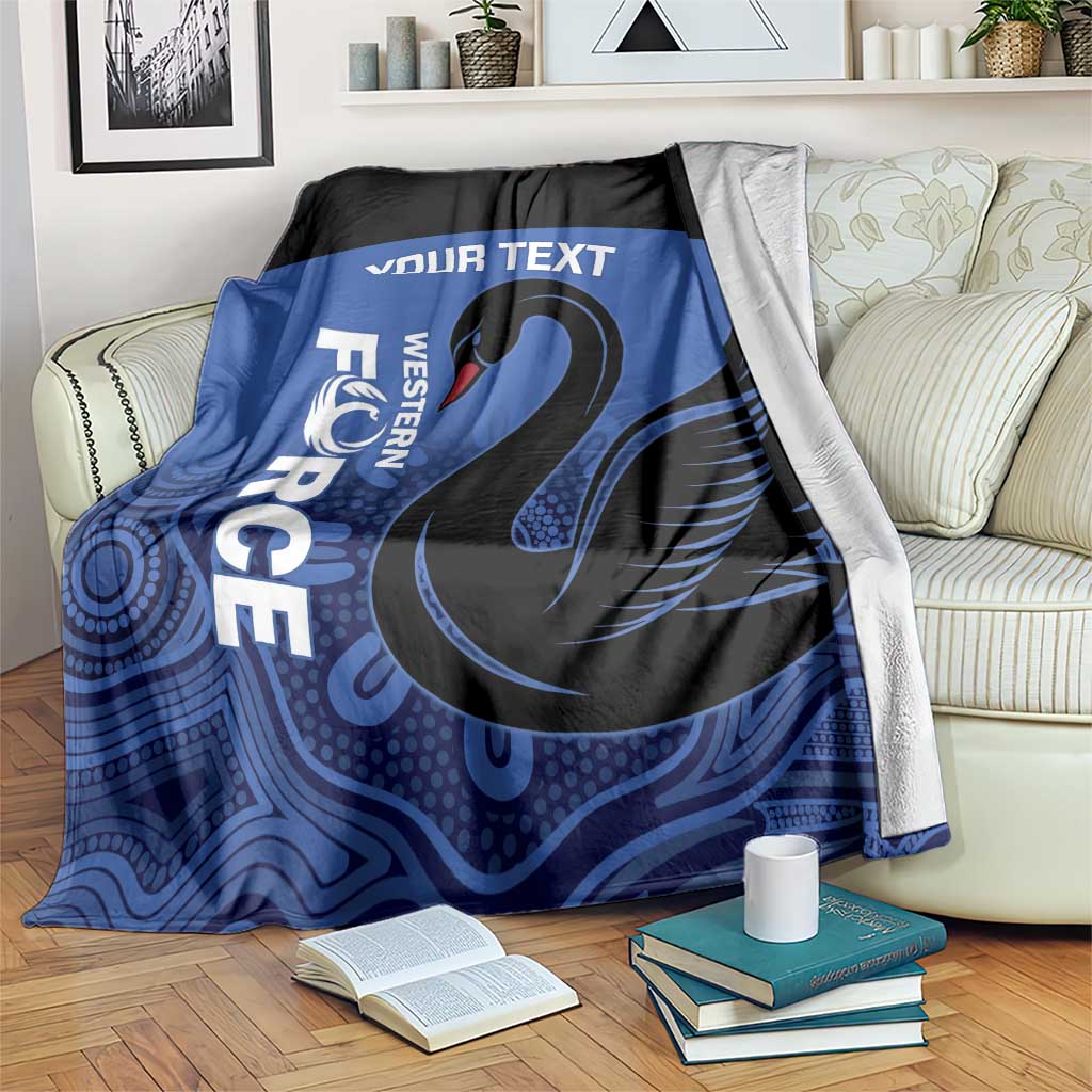 Custom Australia Western Force Blanket Black Swan Aboriginal Blue Version