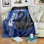 Custom Australia Western Force Blanket Black Swan Aboriginal Blue Version