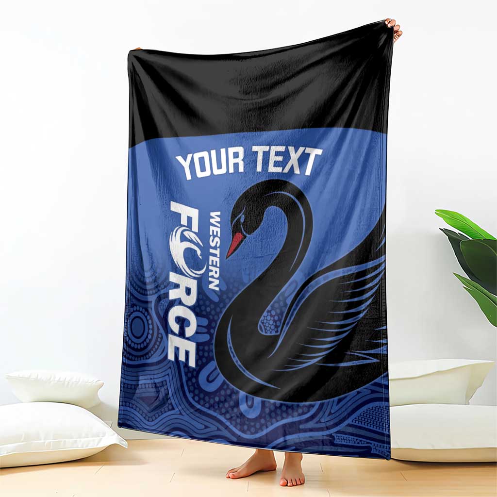 Custom Australia Western Force Blanket Black Swan Aboriginal Blue Version