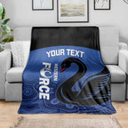 Custom Australia Western Force Blanket Black Swan Aboriginal Blue Version