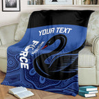 Custom Australia Western Force Blanket Black Swan Aboriginal Blue Version