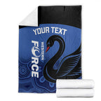 Custom Australia Western Force Blanket Black Swan Aboriginal Blue Version