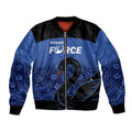 Custom Australia Western Force Bomber Jacket Black Swan Aboriginal Blue Version