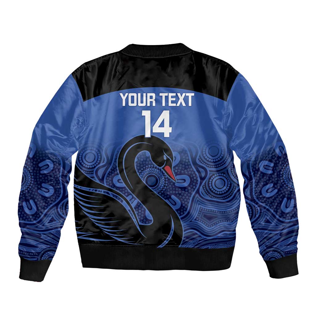 Custom Australia Western Force Bomber Jacket Black Swan Aboriginal Blue Version