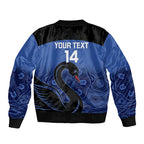 Custom Australia Western Force Bomber Jacket Black Swan Aboriginal Blue Version