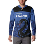 Custom Australia Western Force Button Sweatshirt Black Swan Aboriginal Blue Version