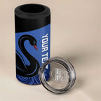 Custom Australia Western Force 4 in 1 Can Cooler Tumbler Black Swan Aboriginal Blue Version