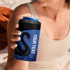 Custom Australia Western Force 4 in 1 Can Cooler Tumbler Black Swan Aboriginal Blue Version