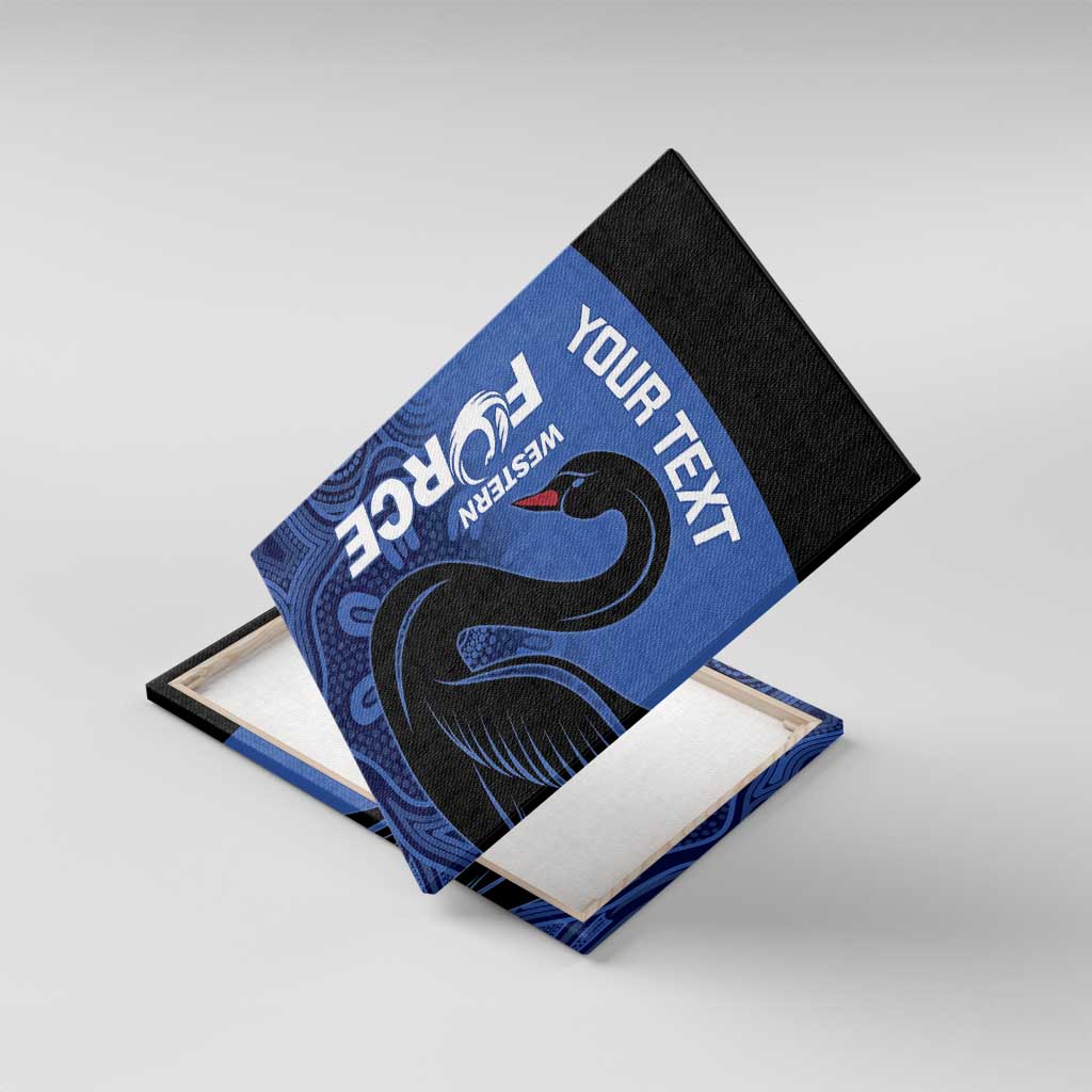 Custom Australia Western Force Canvas Wall Art Black Swan Aboriginal Blue Version