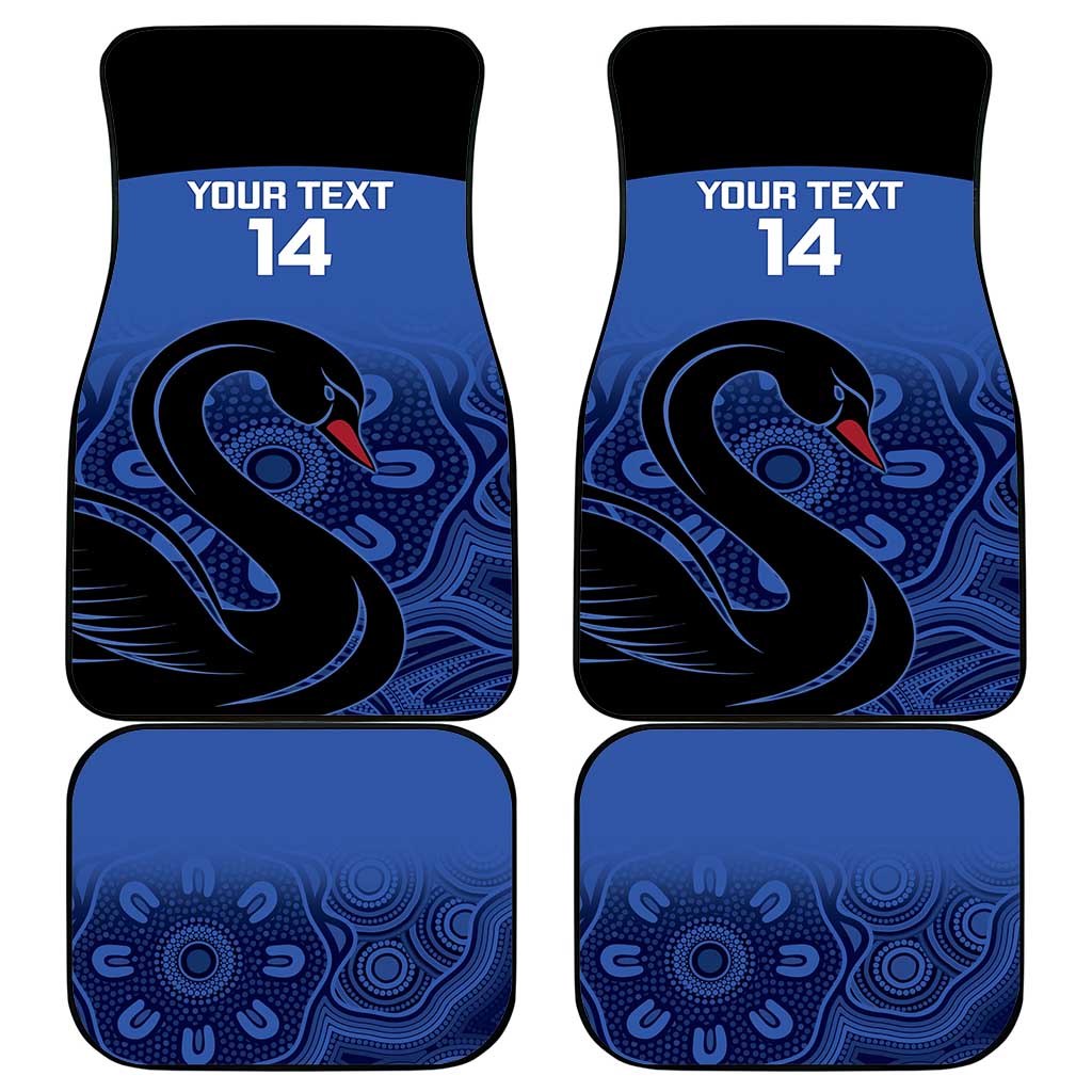 Custom Australia Western Force Car Mats Black Swan Aboriginal Blue Version