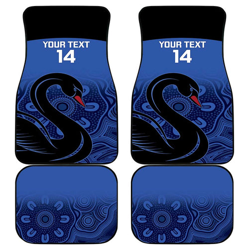 Custom Australia Western Force Car Mats Black Swan Aboriginal Blue Version