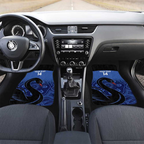 Custom Australia Western Force Car Mats Black Swan Aboriginal Blue Version