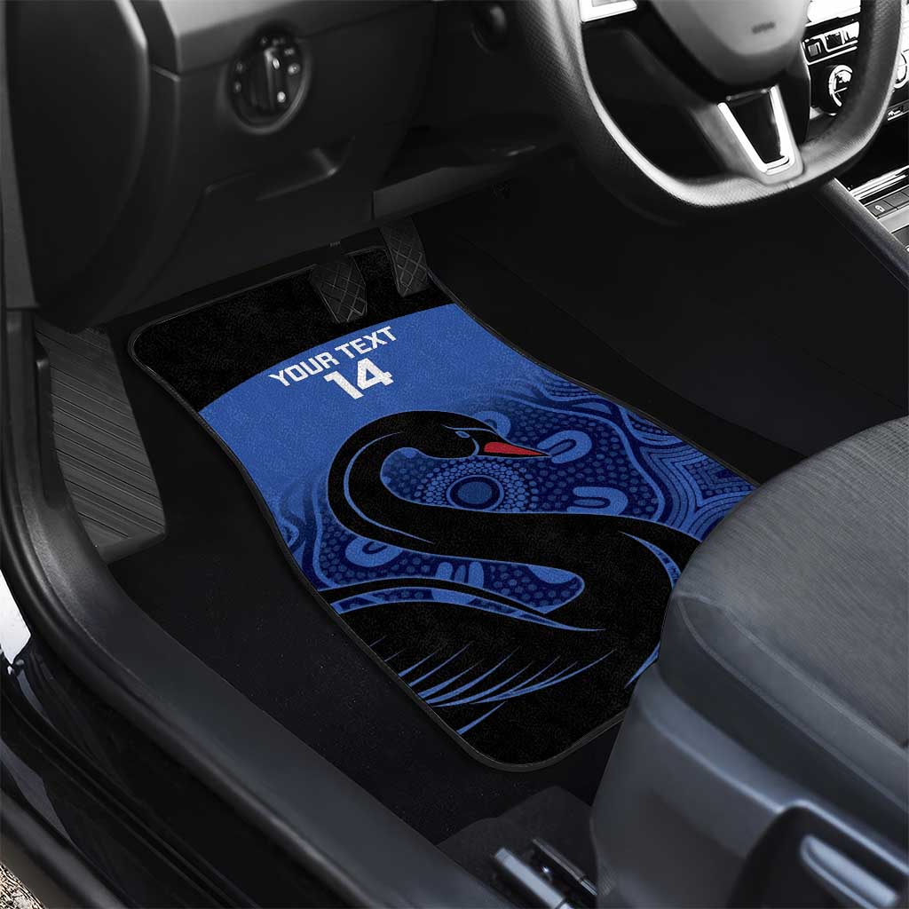 Custom Australia Western Force Car Mats Black Swan Aboriginal Blue Version