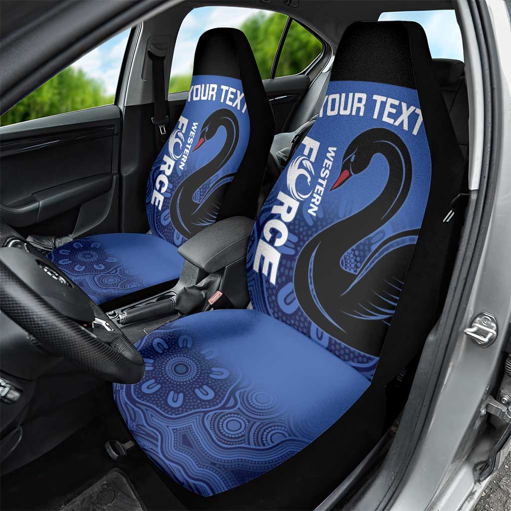 Custom Australia Western Force Car Seat Cover Black Swan Aboriginal Blue Version