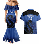 Custom Australia Western Force Couples Matching Mermaid Dress and Hawaiian Shirt Black Swan Aboriginal Blue Version