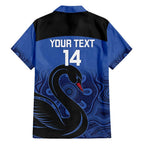 Custom Australia Western Force Family Matching Off Shoulder Maxi Dress and Hawaiian Shirt Black Swan Aboriginal Blue Version