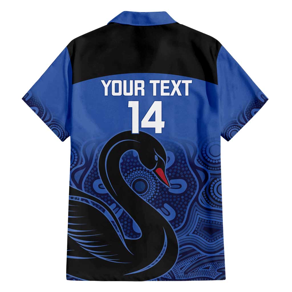 Custom Australia Western Force Family Matching Puletasi and Hawaiian Shirt Black Swan Aboriginal Blue Version