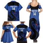 Custom Australia Western Force Family Matching Summer Maxi Dress and Hawaiian Shirt Black Swan Aboriginal Blue Version