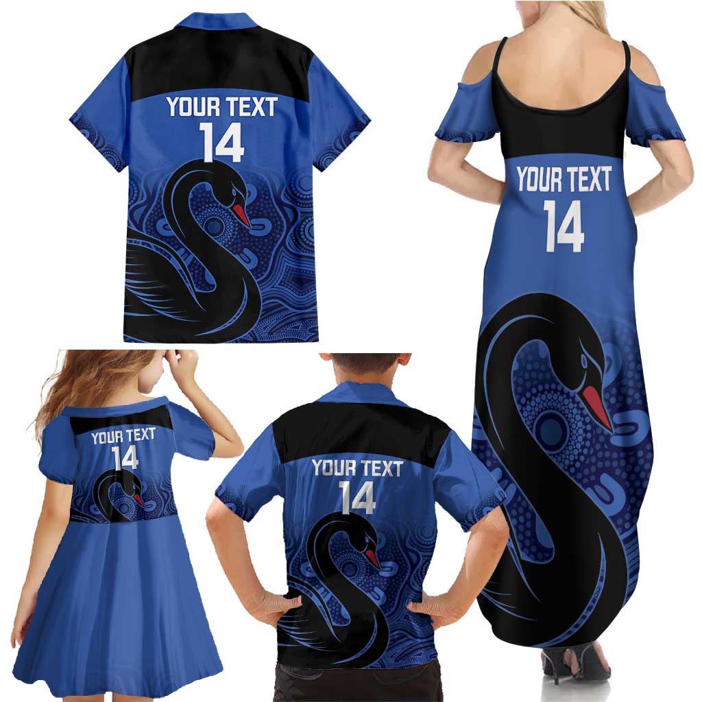 Custom Australia Western Force Family Matching Summer Maxi Dress and Hawaiian Shirt Black Swan Aboriginal Blue Version