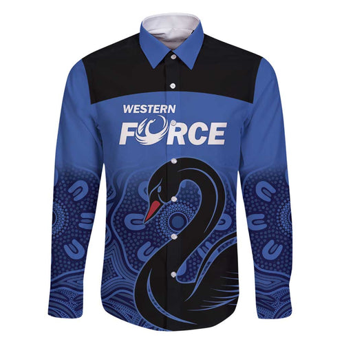 Custom Australia Western Force Family Matching Tank Maxi Dress and Hawaiian Shirt Black Swan Aboriginal Blue Version