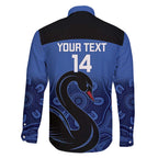 Custom Australia Western Force Family Matching Tank Maxi Dress and Hawaiian Shirt Black Swan Aboriginal Blue Version