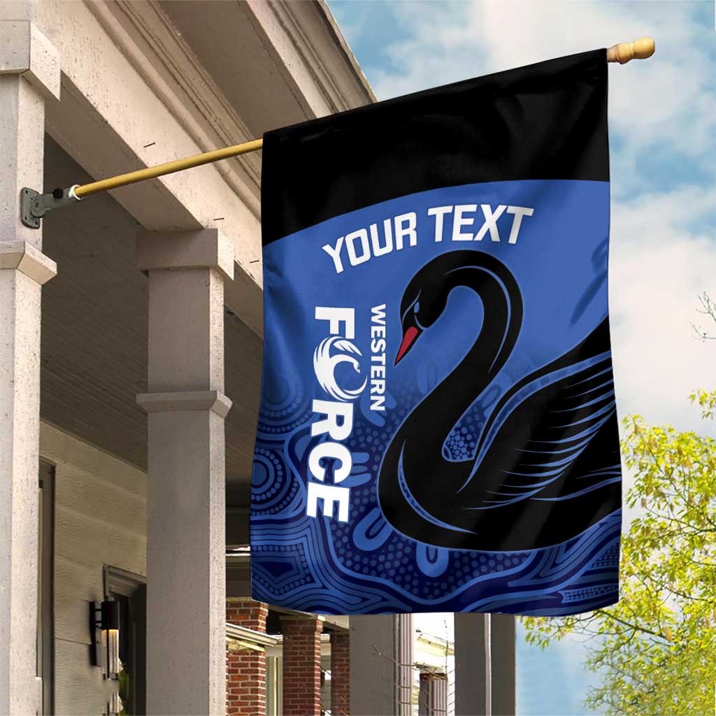 Custom Australia Western Force Garden Flag Black Swan Aboriginal Blue Version